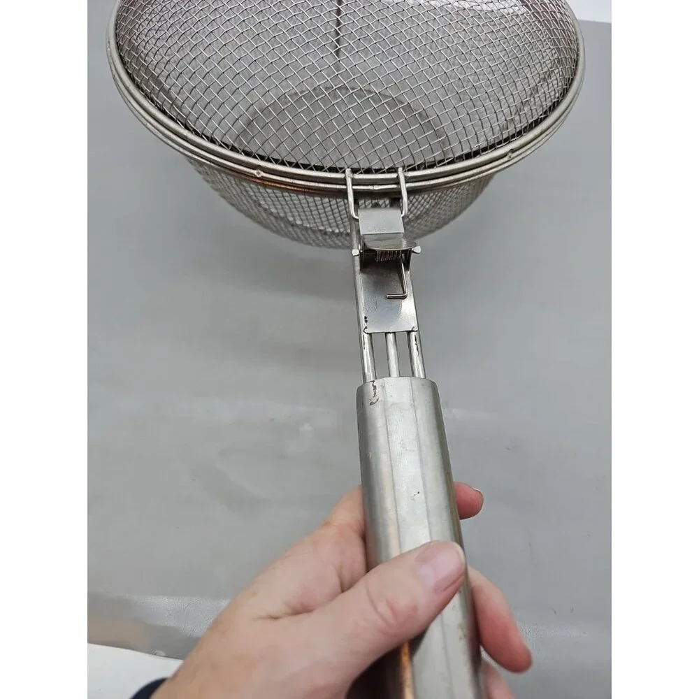 Williams Sonoma Wire Mesh Grill Deep Fry Basket Strainer Collender W/ Lid 11.5x4